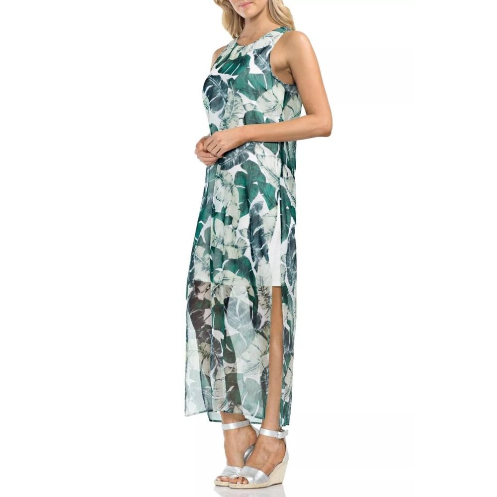 Vince Camuto Jungle Palm Overlay Maxi Dress